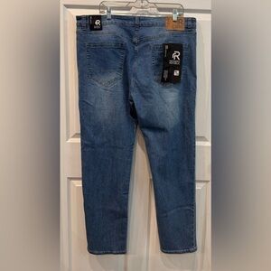 Refinery Republic Jeans Mens Size 40X33 Blue Stretch Denim Slim Straight Casual